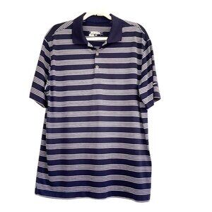 Nike Golf Polo Shirt Navy White Stripes Size L
